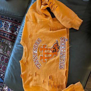 University of Tennessee cropped sweater, tailgate shirt